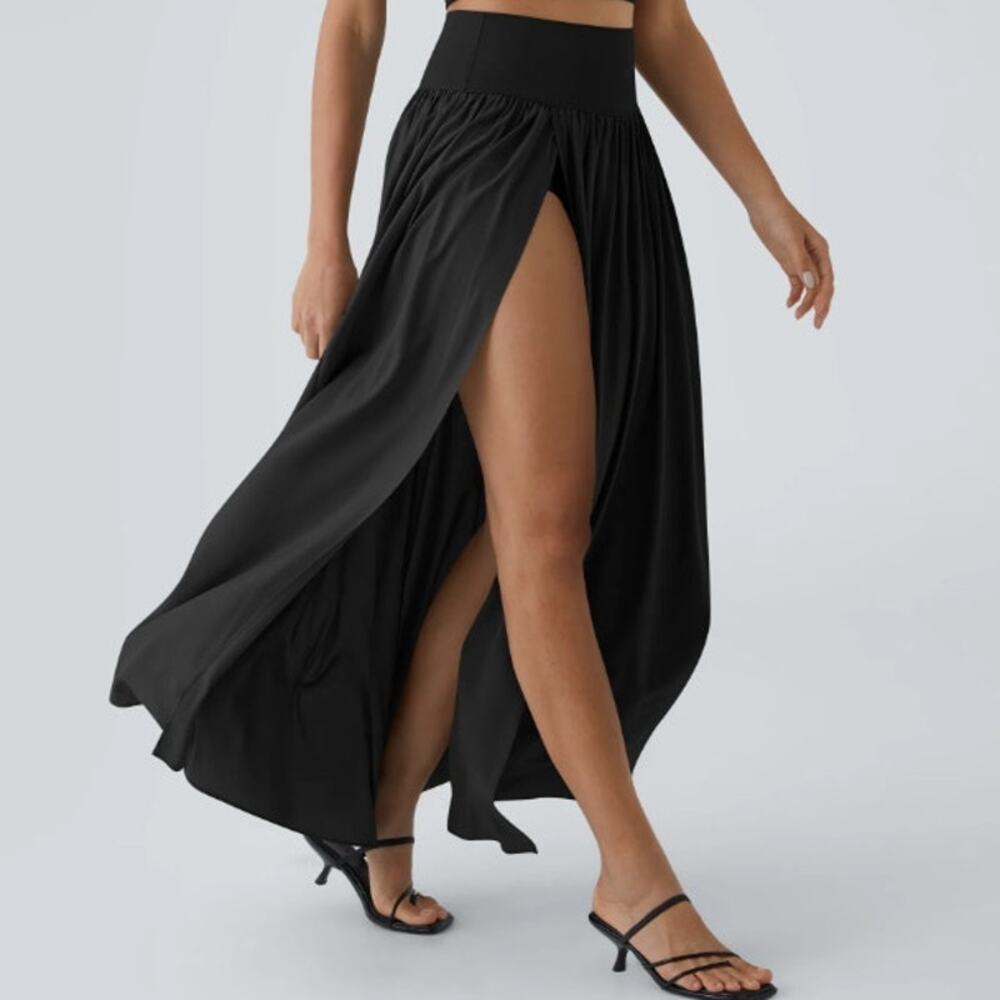 Halara Breezeful High Waisted Split 2-in-1 Flowy Quick Dry Maxi Casual Skirt NEW